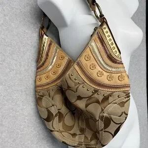 Coach | Bags | Coach Signature Soho Studded Hobo Brown Shoulder